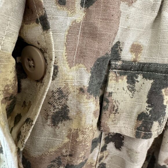 Rails Womens Fulton Camo Print Field Jacket Watercolor Camo Linen Lyocell Large - Picture 6 of 10